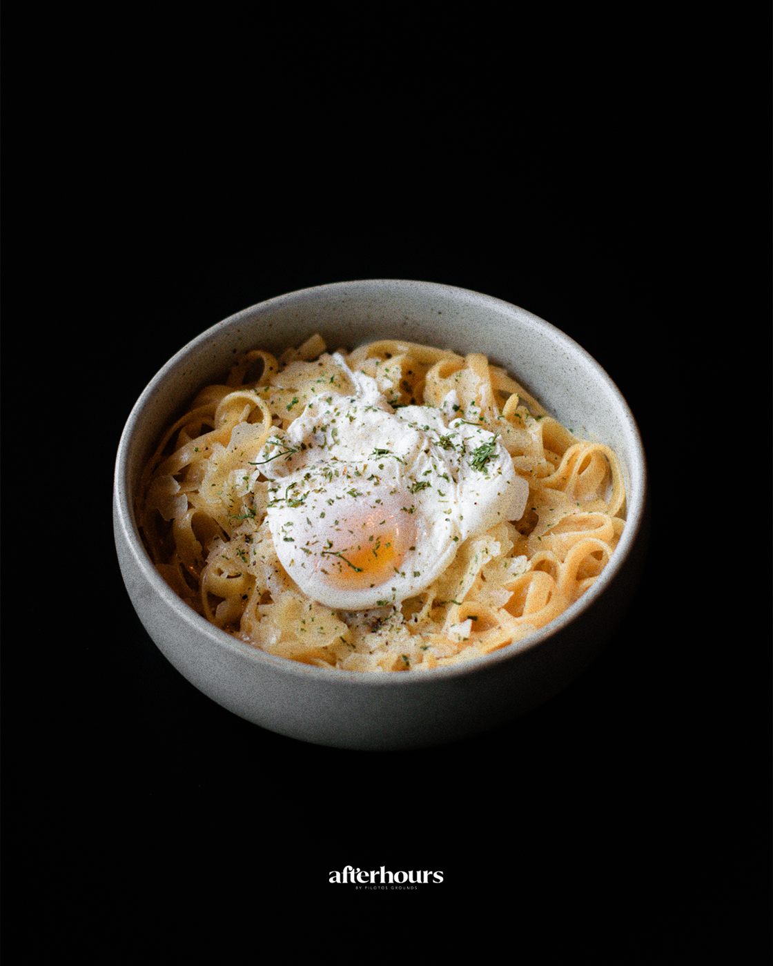 Truffle parmesan fettucine with a poached egg at Afterhours